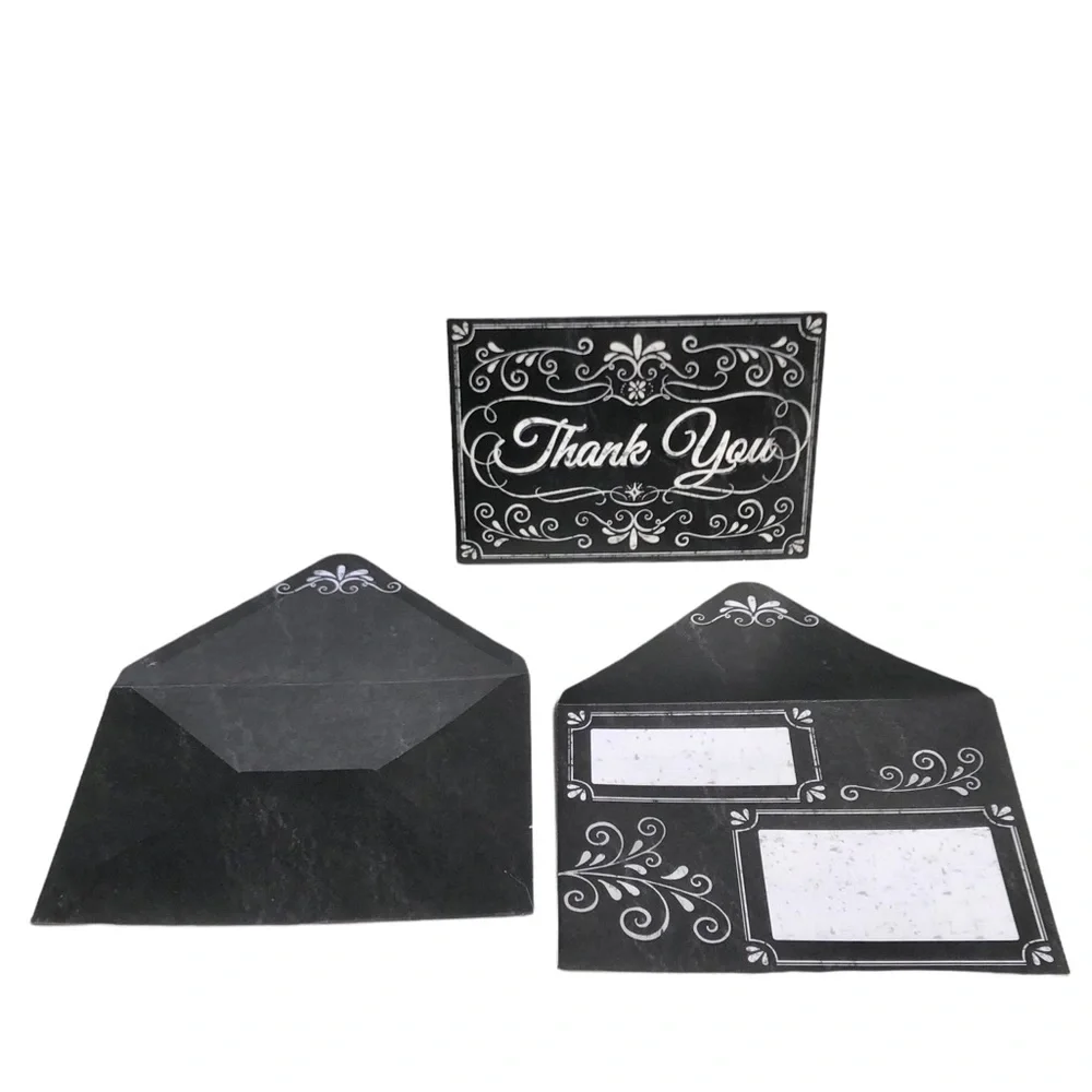 Pooch & Sweetheart Embellished Pouch Black & White Thank You Cards, 10ct (90128)
